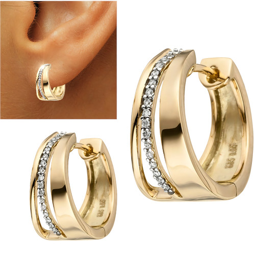 Breite creolen 585 - breite, gold