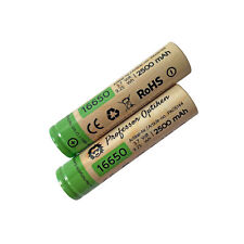 2er Set Professor Optiken Lithium-Ionen-Akku - Typ: 16650, 3,7 Volt mit 2500 mAh