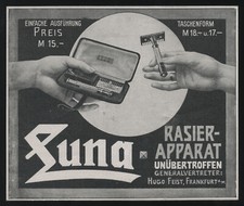Alte Werbung Reklame 1910 Luna Rasier-Apparat Hugo Fest Frankfurt a. M.