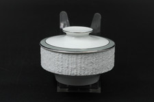 Thomas Porzellan Arcta Platin Borkenrand weiß Zuckerdose Deckeldose Vintage