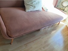 Super schönes MADE 3er Schlafsofa aus Samt vintage pink/rosa