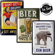 Blechschilder retro im 3er