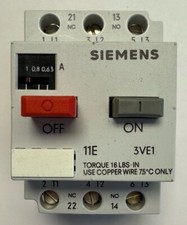 Siemens Motorschutzschalter / Leistungsschutzschalter / 0,63A-1,0A / 3VE1010-2F