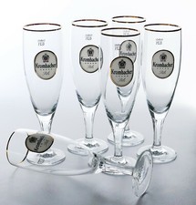 6 x Krombacher 0,2l Exklusiv Pokal Bierglas seit 1803 Goldrand  Brauerei 5037