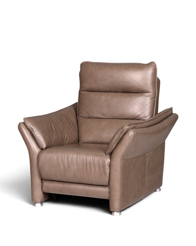 Moderner ledersessel taupe - ledersessel,