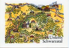 51-Ansichtskarte Landkarte Unteres Schwarzatal Schwarzburg Unterweißbach DDR