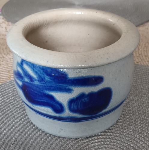 Steingut topf grau blau - , top