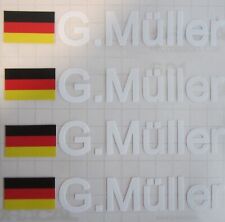 4x Wunschname +4 x Flagge