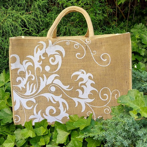 Jute einkaufstasche groß - jute,