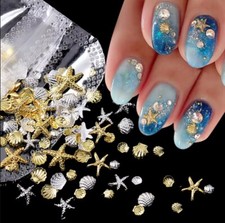 3D Nagel Sticker Design Formen Nail Art Muschel Seestern Meer Unterwasser
