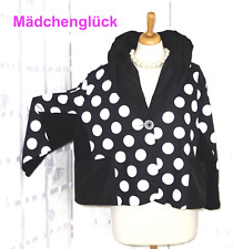 MÄDCHENGLÜCK Designer Jacke Gr. 1 46 48 50 52 schwarz weiß PUNKTE Bolero A Linie