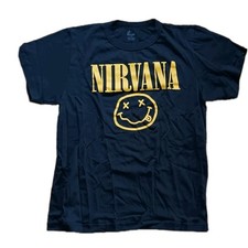 T-SHIRT HERREN M NIRVANA BLACK ROCK GRUNGE TEE SHIRT SCHWARZ UNISEX NEU