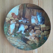 Wandteller / Sammelteller, Bradex, Katzen, "Die Turnstunde", Seltmann Weiden