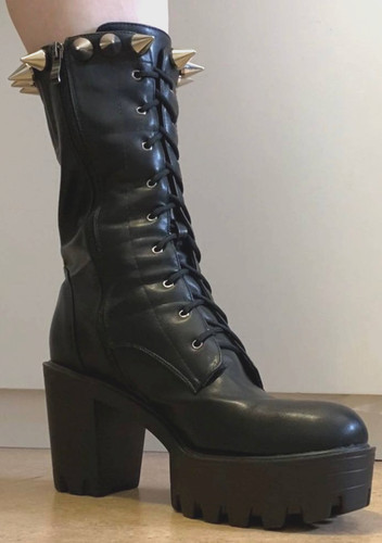 Black goth platform ankle - goth,