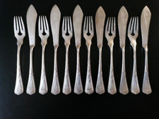 WMF Fischbesteck 6 Personen versilbert Straussenmarke auf einen Set