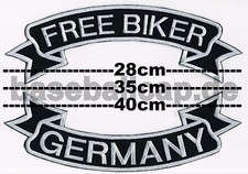 Patch Aufnäher Free Biker Germany #1 Rückenschleife Rückenpatch 28-35 o. 40cm