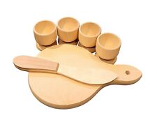 Weihnachtsgeschenkset - Frühstück Eierbecher Holzbrett & Messer Massivholz