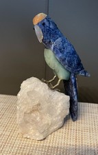 Edelsteinvogel - PAPAGEI - Vintage - Mineralien - Kristall -