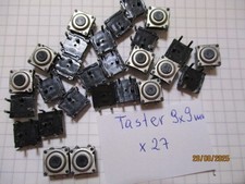 27 Stück Mini Taster Schalter Drucktaster 9x9mm  gebraucht