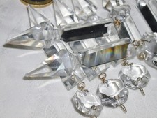 KRISTALL LÜSTER PFEIL PRISMEN BLEIKRISTALL ANTIK GLAS BEHANG KRONLEUCHTER 1STK D