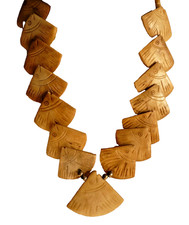 Knochen Holz Kette 48 cm beige