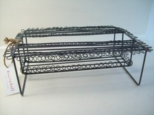 Stövchen Krasilnikoff Metall Draht Wärmeplatte rechteckig anthrazit f teelichter