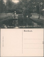 Ansichtskarte Horsens Parkpartie mit Taubenhaus Midtjylland : Danmark 1915