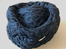 Damen Pelz / Fell - Mütze, Lammfell, schwarz, Kopfumfang: 55 cm und Kragen