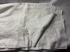 Hochwertige Arte Pura Decke Leinen 260 cm x 180 cm creme-weiß Tisch-/ Bettdecke