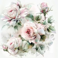 Deko Bild Vintage Shabby Rosen Wandbild Blumen Wanddeko Dekofliese Wandfliese