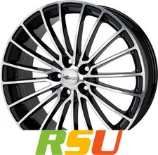 Brock B24 schwarz front-poliert 7x16" ET40 LK4 114.3 ML 72.6 Alufelgen 16 Zoll