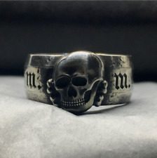  Totenkopf Silber 925 Memento Mori Biker Ring 17; 18; 19; 20 mm Calivario