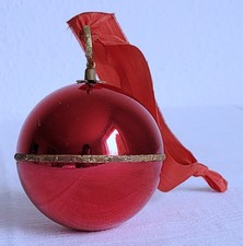 Reuge Spieluhr Weihnachtskugel 'Stille Nacht' Rot Vintage 60er Jahre Mid Century