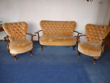 antike außergewöhnliche Chippendale Couchgarnitur Sofa und 2 Sessel