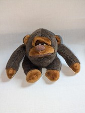 Vintage Gorilla Affe Stofftier Kuscheltier mit Klett an Hände ca.20cm