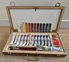 VINTAGE - LUKAS Künstler Ölfarben mit Holzkoffer und Pinseln