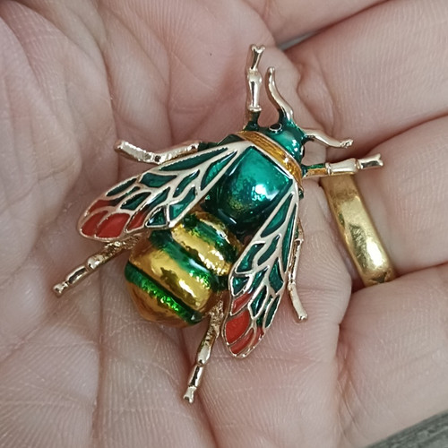 Käfer brosche goldfarben mit - käfer,