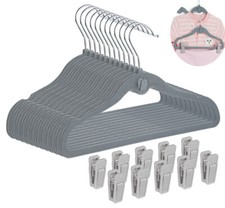 30 x Kinder Kleiderbügel Clip + Haken Babybügel Samt Platzsparend Hemdenbügel