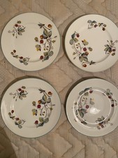 4er Set Royal Worcester Strawberry Fair Teller blauer Rand 