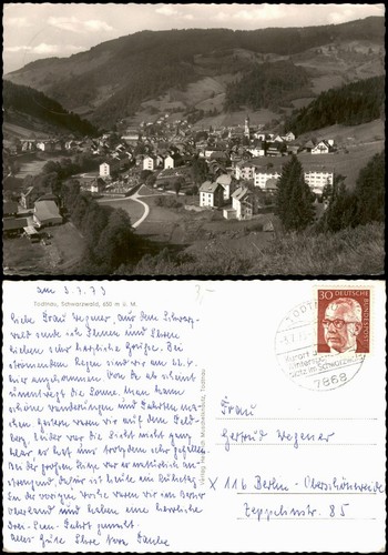 Ansichtskarte todtnau - ansichtskarte,