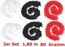 2 x Federboa 1,80 m schwarz rot weiss 80g echte Federn 20er Charleston Kostüm