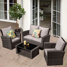 Mexo poly rattan sitzgruppe - rattan,
