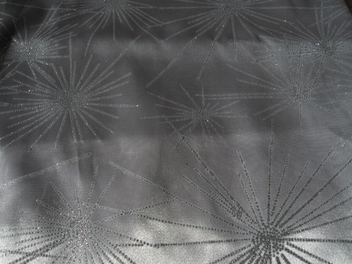 Satin stoff silber glitzer - silber,