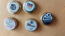 5 ältere seltene Kronkorken von Bitburger