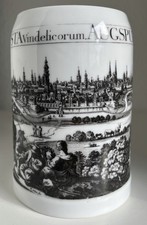 Orig. Uhlenhorst Bier Krug alte Ansicht Augsburg P. H. Schut 0,5 L.  TOP + RAR