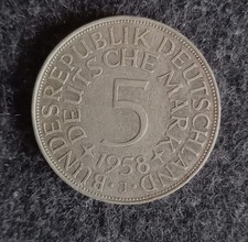 BRD Kursmünze 5 DM 1958 J