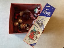 Christbaumschmuck (alt) - 10 Teile - 3 Vögel - 3 Kugeln - Stiefel - Lametta