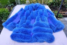 Winterjacke, gefärbter  Fuchs mit  gleichfarbenem Leder 