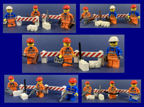 Lego bauarbeiter arbeiter - 3x,