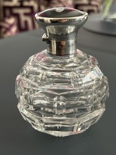 Antiker Flakon / Fläschchen - Kristall / Silber 925 / Schildpatt England 1914